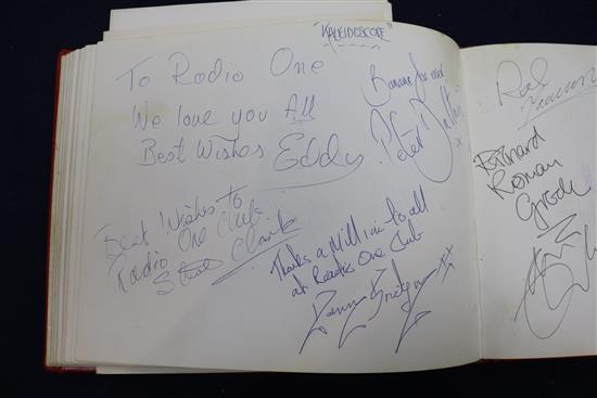 A Radio One Club autograph album, c.1968, presented to the vendors sister as a prize by Radio One DJ Tony